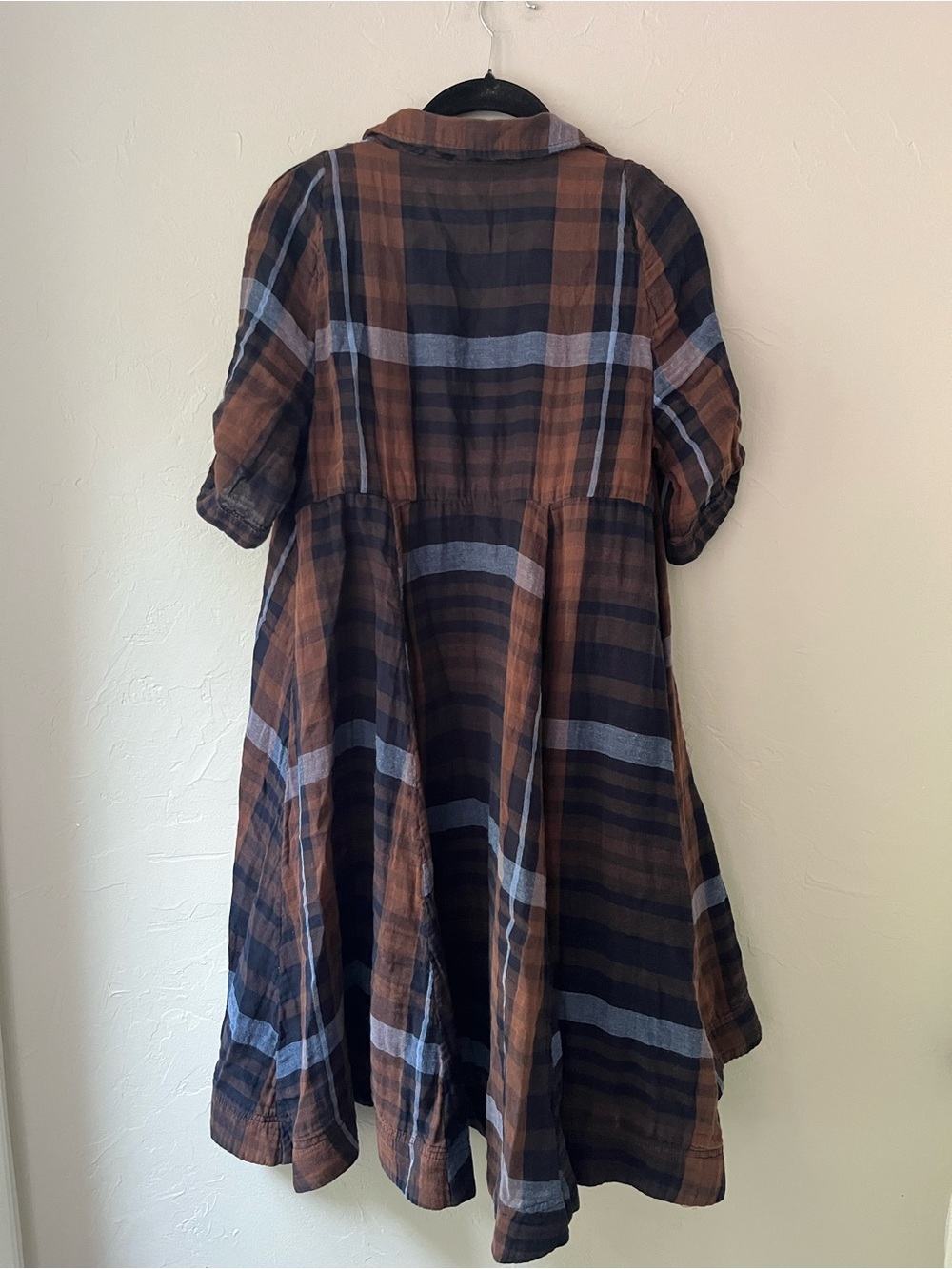 ANTHROPOLOGIE HOLDING HORSES HI LO PLAID SHIRT DRESS 8 - Picture 6 of 6